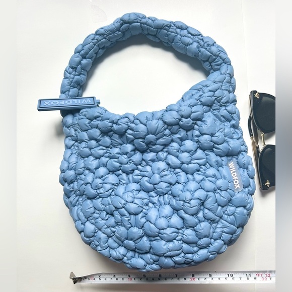 Wildfox Cloud Quilt Hobo Bag blue cloud mini shoulder bag - Picture 7 of 7